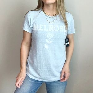 LUCKY BRAND Melrose Rose light blue graphic tee size XS